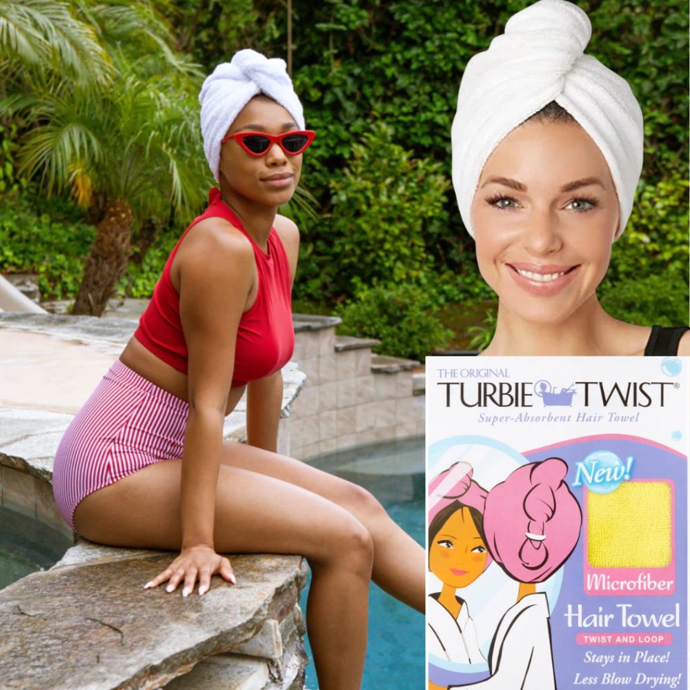 Turbie Twist Original Super Absorbent Hair Towel White Size XL